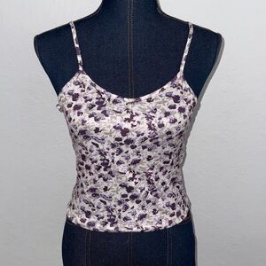 Floral Purple and White Women's Top